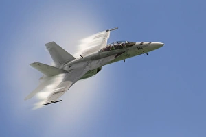 A U.S. Navy F/A-18F Fast Pass Print over Chicago, Illinois