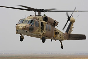 A UH-60L Yanshuf helicopter landing at Hatzerim Air Force Base, Israel A UH-60L Yanshuf helicopter landing at Hatzerim Air Force Base, Israel