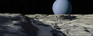 Uranus seen from the surface of its moon, Ariel Uranus seen from the surface of its moon, Ariel