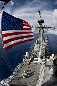 USS Cowpens as seen from the top of the forward mast USS Cowpens as seen from the top of the forward mast