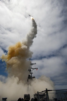 USS John Paul Jones launches a Standard Missile USS John Paul Jones launches a Standard Missile