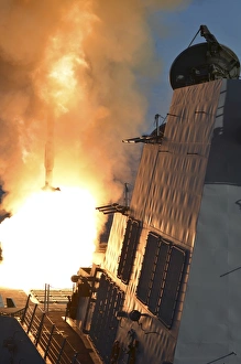 USS Michael Murphy fires an RIM-66M SM-2 missile USS Michael Murphy fires an RIM-66M SM-2 missile