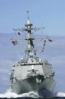 USS Winston S. Churchill makes a high-speed run in the English Channel USS Winston S. Churchill makes a high-speed run in the English Channel