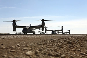 V-22 Osprey tiltrotor aircraft arrive at Camp Bastion, Afghanistan V-22 Osprey tiltrotor aircraft arrive at Camp Bastion, Afghanistan