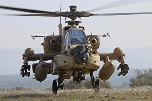 Front view of an AH-64D Saraf helicopter of the Israeli Air Force Front view of an AH-64D Saraf helicopter of the Israeli Air Force