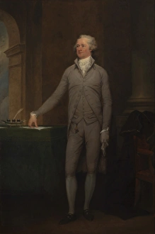 Vintage American History painting of Alexander Hamilton Vintage American History painting of Alexander Hamilton