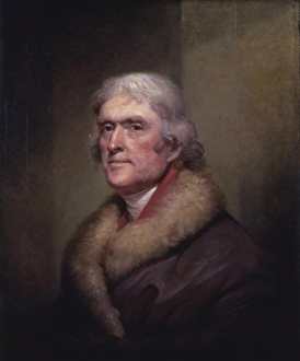 Vintage American History painting of President Thomas Jefferson Vintage American History painting of President Thomas Jefferson