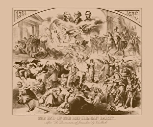 Vintage American History print featuring important political figures Vintage American History print featuring important political figures
