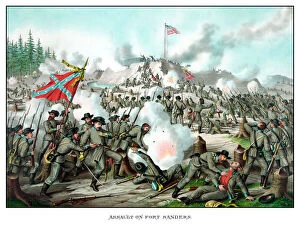Union Soldier Gallery: Vintage Civil War print of the Battle of Fort Sanders