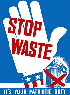 Vintage World War II poster of a hand making a stop sign Vintage World War II poster of a hand making a stop sign