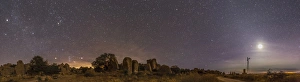 Waxing moon above the City of Rocks State Park, New Mexico Waxing moon above the City of Rocks State Park, New Mexico