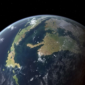 The Western Interior Seaway as seen 75 million years ago from Earth orbit The Western Interior Seaway as seen 75 million years ago from Earth orbit
