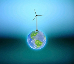Eco Friendly Power Prints: Windpower Earth