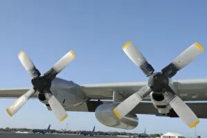 The wings of an LC-130 Hercules