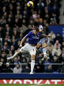 Everton v Aston Villa Evertons James Beattie in action against Aston Villas Liam Ridgewell Everton v Aston Villa Evertons James Beattie in action against Aston Villas Liam Ridgewell
