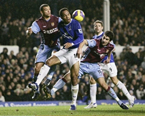 Everton v Aston Villa Joleon Lescott in action with Aston Villa's Wilfred Bouma Everton v Aston Villa Joleon Lescott in action with Aston Villa's Wilfred Bouma