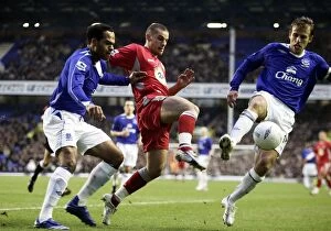 Images Dated 7th January 2007: Everton v Blackburn Rovers FA Cup 3rd Round David Bentley under pressure from Phil Neville
