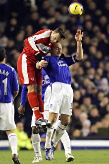 Everton v Middlesbrough Mark Viduka battles with Lee Carsley Everton v Middlesbrough Mark Viduka battles with Lee Carsley