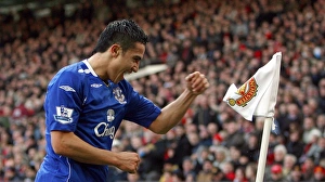 Football - Manchester United v Everton Barclays Premier League - Old Trafford - 23/12/07 Evertons Tim Cahill celebrates Football - Manchester United v Everton Barclays Premier League - Old Trafford - 23/12/07 Evertons Tim Cahill celebrates