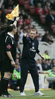 The Riverside Stadium - Everton manager David Moyes argues with linesman decision The Riverside Stadium - Everton manager David Moyes argues with linesman decision