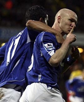 Watford v Everton - Andy Johnson celebrates scoring the second goal for Everton Watford v Everton - Andy Johnson celebrates scoring the second goal for Everton