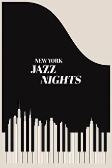 Pianos Collection: Jazz Nights Nyc Black