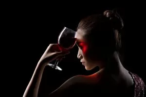 A lady with red wine