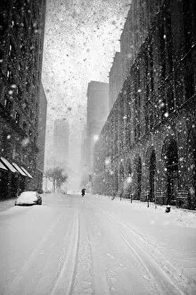 Images Dated 24th November 2013: New York Walker in Blizzard