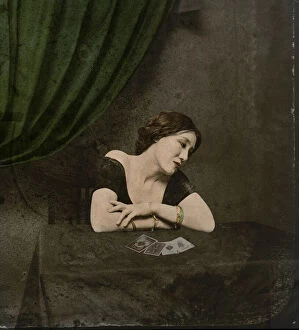 Images Dated 29th December 2016: Photographer unknown 'A card-divining Victorian lady'