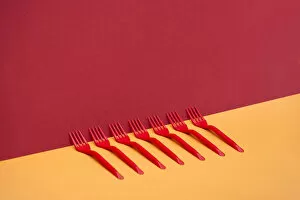 Fork Gallery: Very simple still life with red forks