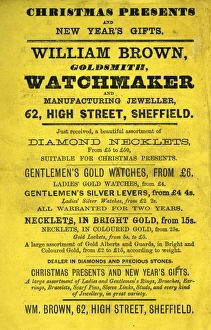 Advertisement for Christmas presents and new years gifts - William Brown, Goldsmith Advertisement for Christmas presents and new years gifts - William Brown, Goldsmith
