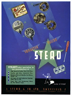 Advertisement for J Stead and Co., Manor Works, Cricket Inn Road, Sheffield, 1947 Advertisement for J Stead and Co., Manor Works, Cricket Inn Road, Sheffield, 1947