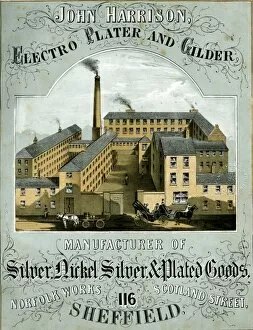 John Collection: Advertisement for John Harrison, Eletro Plater and Gilder and manufacturer of Silver Nickel