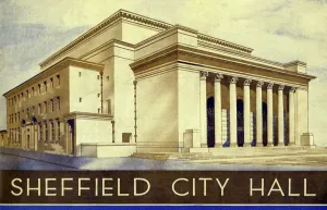 Prints of From an original at Sheffield Libraries: y04637 South Yorkshire Prints: Sheffield City Hall Print, 1935