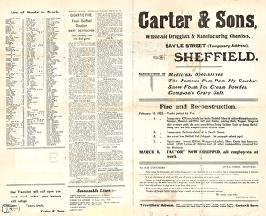 Carter and Sons, wholesale druggist and manufacturing chemists, Attercliffe Road, Sheffield, 1922 Carter and Sons, wholesale druggist and manufacturing chemists, Attercliffe Road, Sheffield, 1922