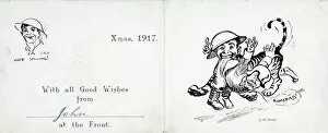World War One Gallery: Christmas card from John, York and Lancs Regiment, 2 / 4th Hallamshire Battalion at the Front, 1917