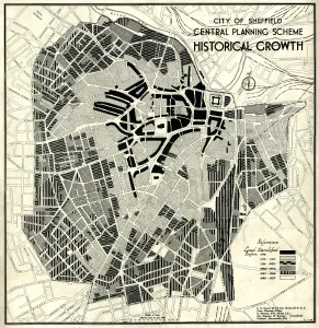 City of Sheffield Central Planning Scheme, Historical Growth, 1938 City of Sheffield Central Planning Scheme, Historical Growth, 1938