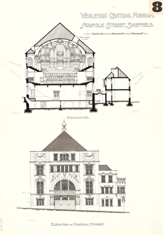 Competition entry for Wesleyan Central Mission, Norfolk Street (later Victoria Hall), c Competition entry for Wesleyan Central Mission, Norfolk Street (later Victoria Hall), c