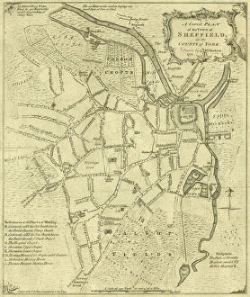 Norfolk Gallery: A correct plan of the town of Sheffield by William Fairbank, 1771