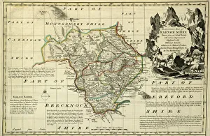 County Map of Radnorshire, Wales, c. 1777 County Map of Radnorshire, Wales, c. 1777