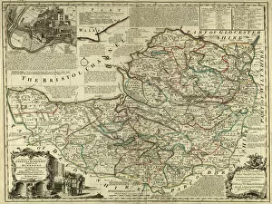 Weston Super Mare Gallery: County Map of Somersetshire, c. 1777