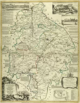 Rugby Collection: County Map of Warwickshire, c. 1777