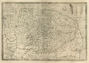 Old Map Gallery: County of Norfolk by Christopher Saxton, c.1574. Reprint of 1641