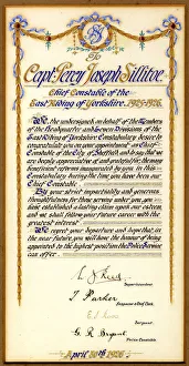 Illuminated letter to Captain Percy Joseph Sillitoe (Chief Constable of the East Riding Illuminated letter to Captain Percy Joseph Sillitoe (Chief Constable of the East Riding