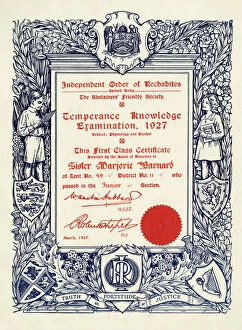 Posters Gallery: Independent Order of Rechabites, Temperance Knowledge Examination