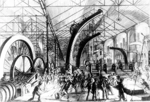 Prints of From an original at Sheffield Libraries: y01239 Sheffield Prints: Armour Plate Rolling Mill Print, 1870