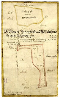 Images Dated 23rd August 2019: A map of Barley Croft and The Dukes land, Stannington, 1752
