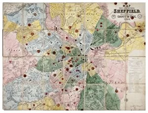 Schools Collection: Map of the Town and Environs of Sheffield, 1864