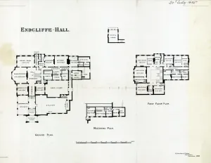 Prints of Original at Sheffield Libraries: y12213 Sheffield Prints: Endcliffe Hall Floor Plan Print, 1895