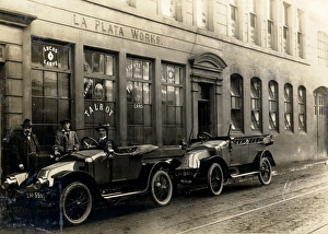 Holme Gallery: Motor cars outside Burgon and Balls La Plata Works